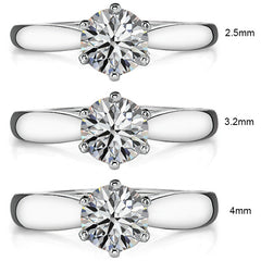 Tapered Cathedral Moissanite Solitaire Ring
