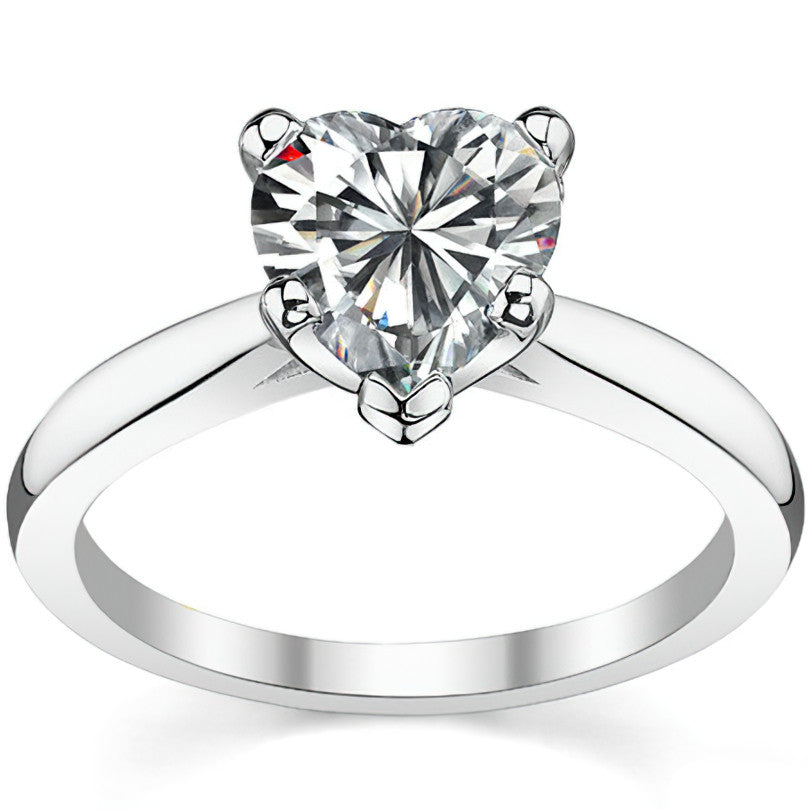 Tapered Cathedral Moissanite Solitaire Ring