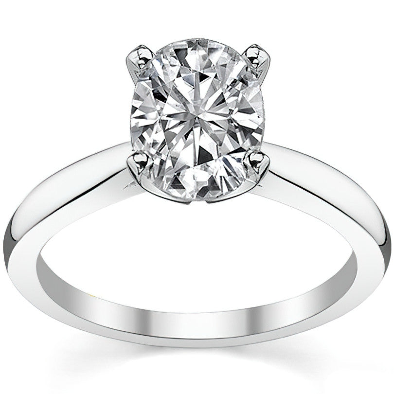 Tapered Cathedral Moissanite Solitaire Ring