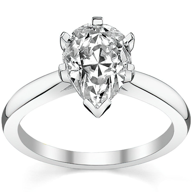 Tapered Cathedral Moissanite Solitaire Ring