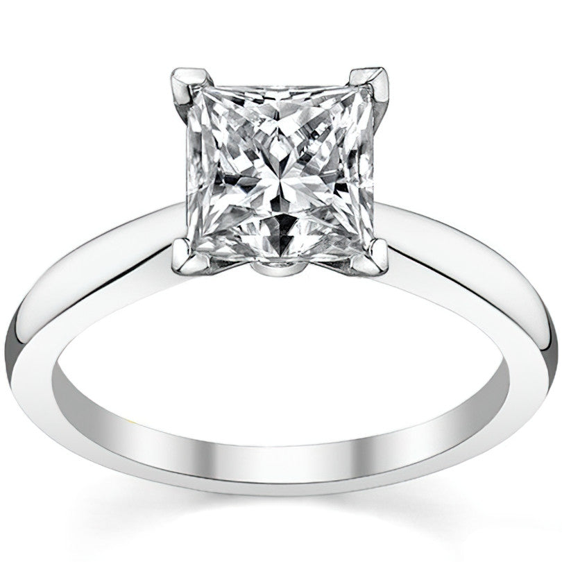 Tapered Cathedral Moissanite Solitaire Ring