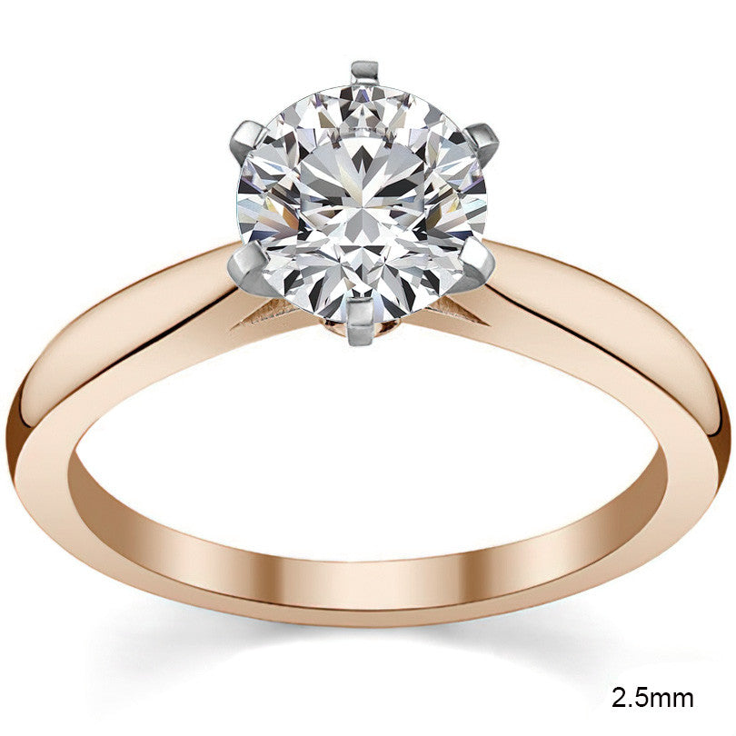 Tapered Cathedral Moissanite Solitaire Ring