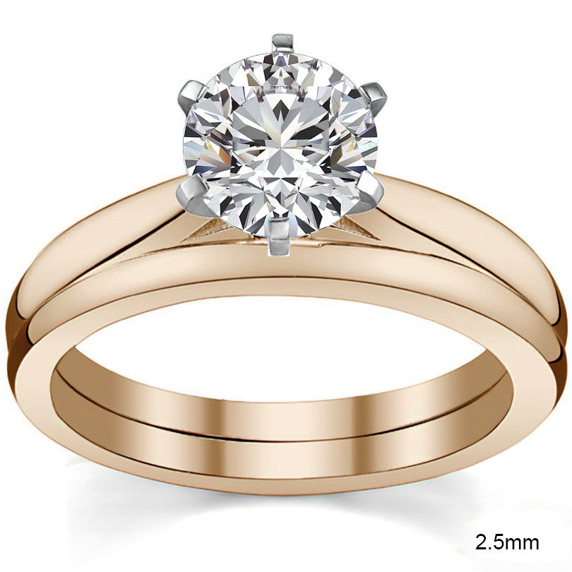 Tapered Cathedral Moissanite Solitaire Ring