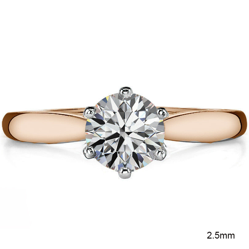 Tapered Cathedral Moissanite Solitaire Ring