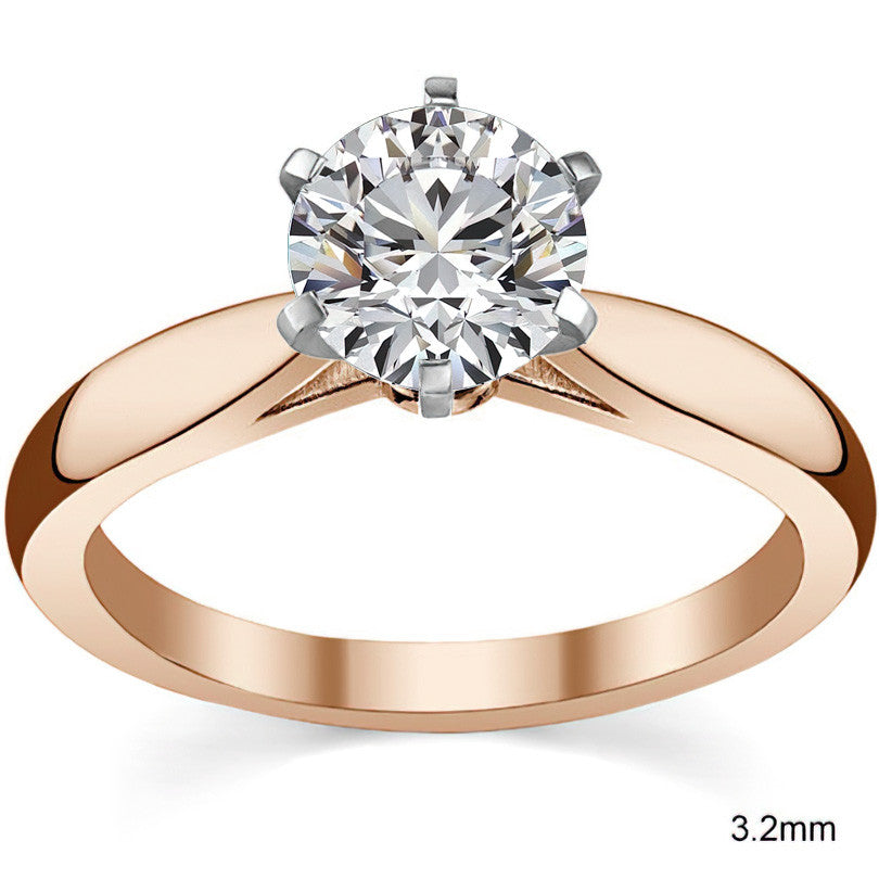 Tapered Cathedral Moissanite Solitaire Ring