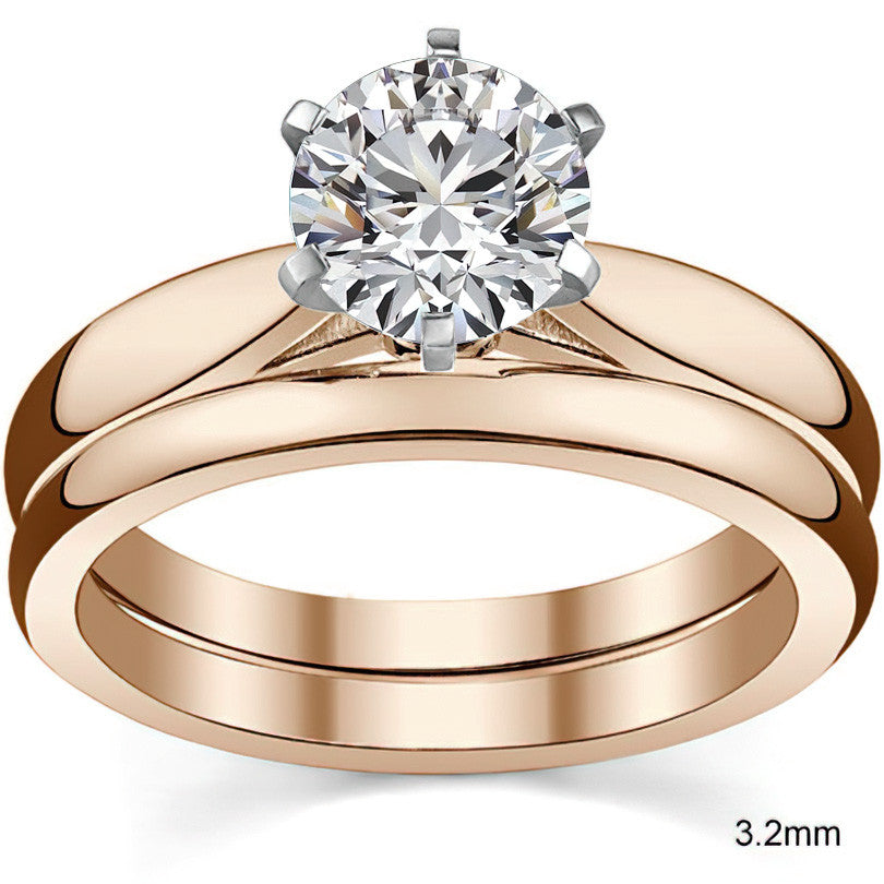 Tapered Cathedral Moissanite Solitaire Ring