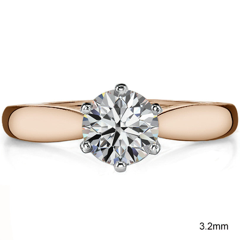 Tapered Cathedral Moissanite Solitaire Ring