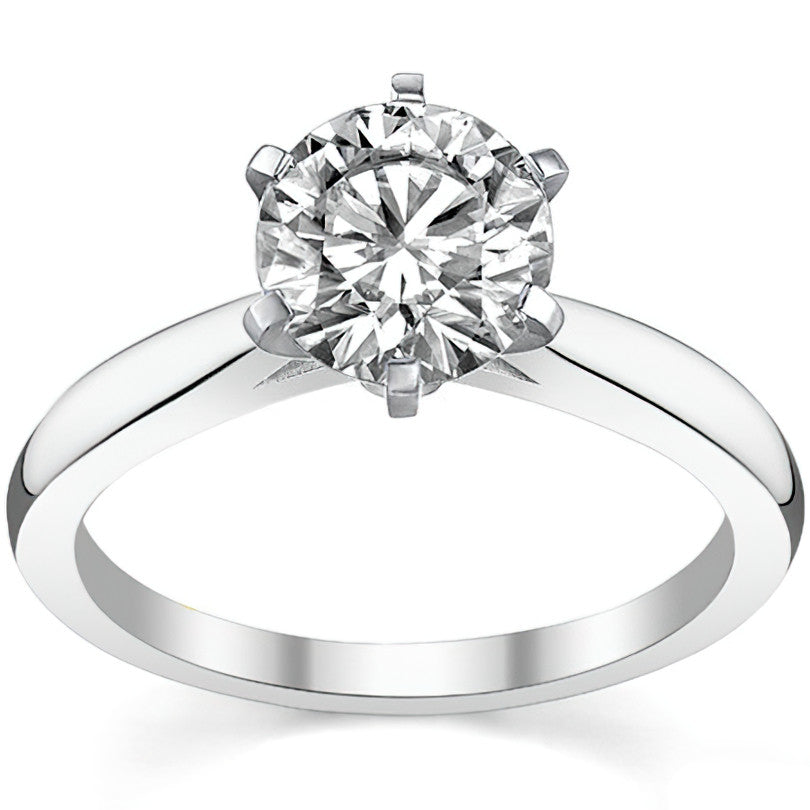 Tapered Cathedral Moissanite Solitaire Ring