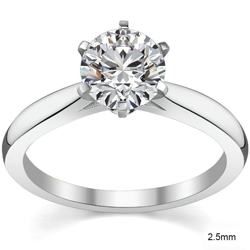 Tapered Cathedral Moissanite Solitaire Ring
