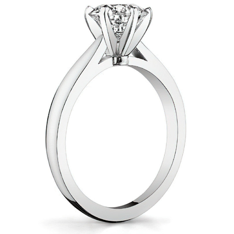 Tapered Cathedral Moissanite Solitaire Ring