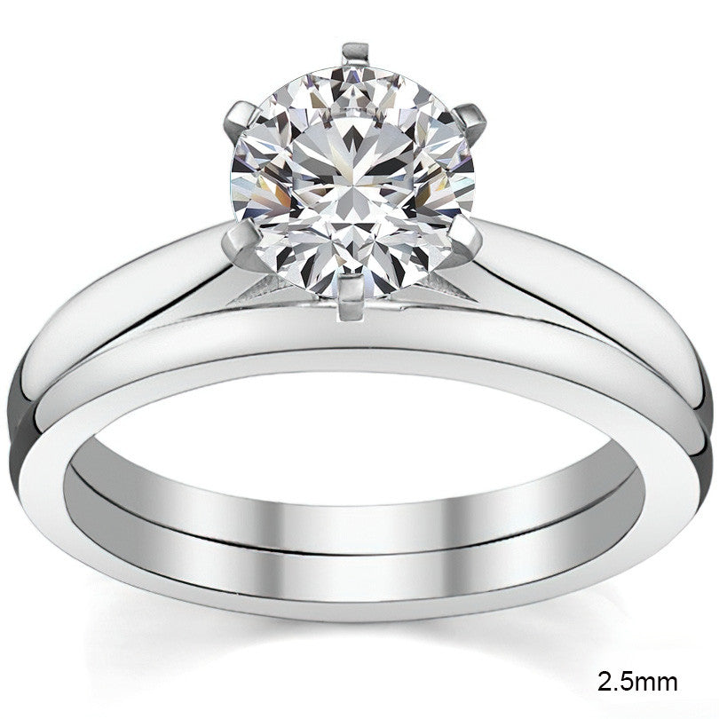 Tapered Cathedral Moissanite Solitaire Ring