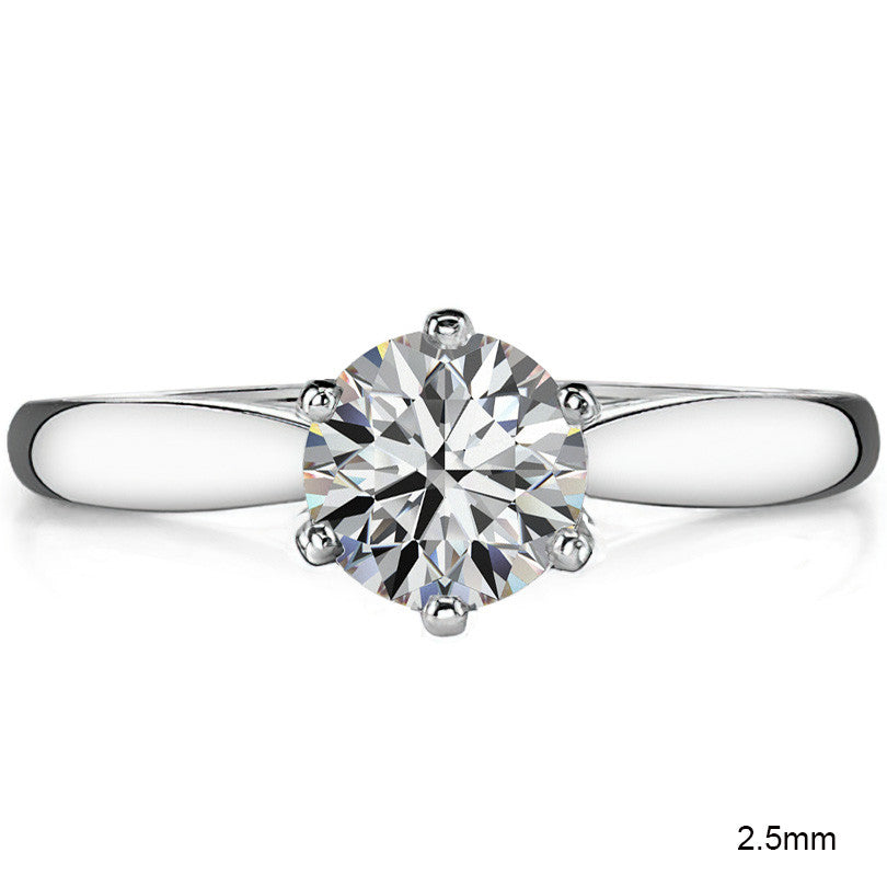 Tapered Cathedral Moissanite Solitaire Ring