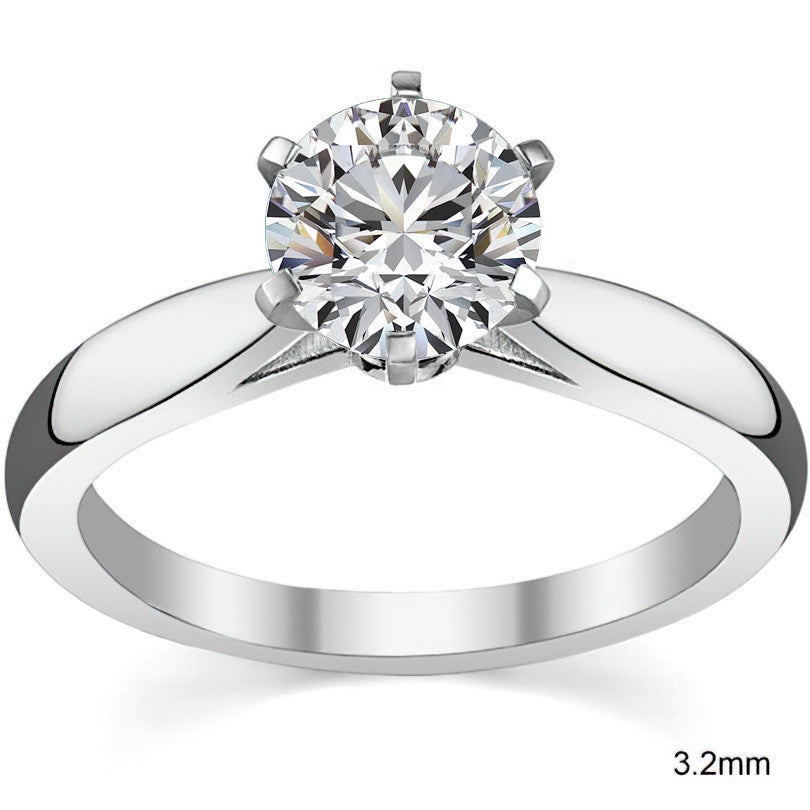Tapered Cathedral Moissanite Solitaire Ring