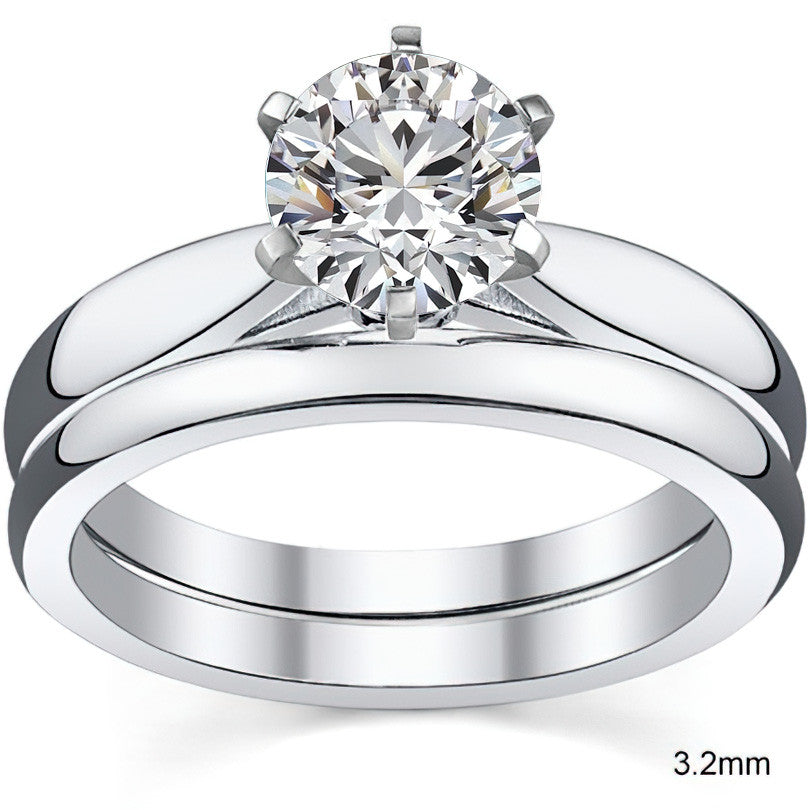 Tapered Cathedral Moissanite Solitaire Ring