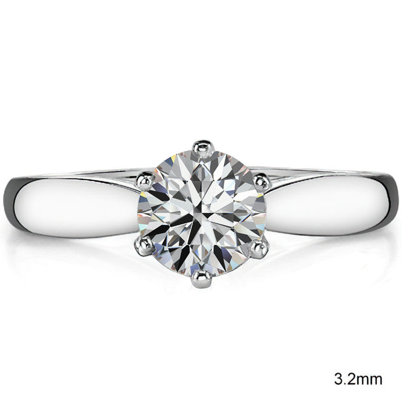 Tapered Cathedral Moissanite Solitaire Ring