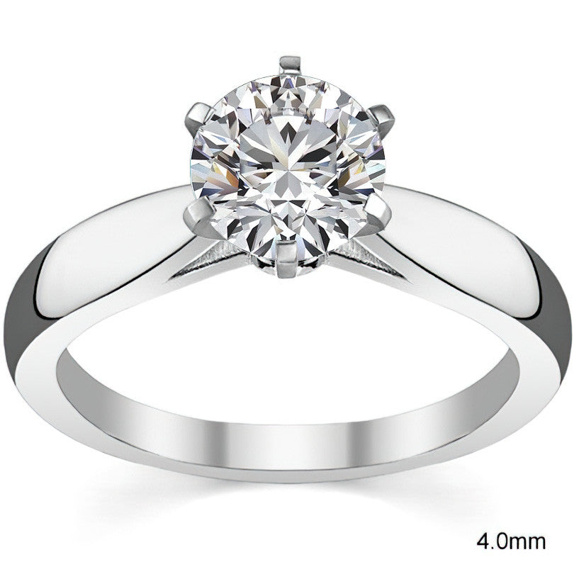 Tapered Cathedral Moissanite Solitaire Ring