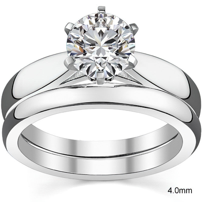 Tapered Cathedral Moissanite Solitaire Ring