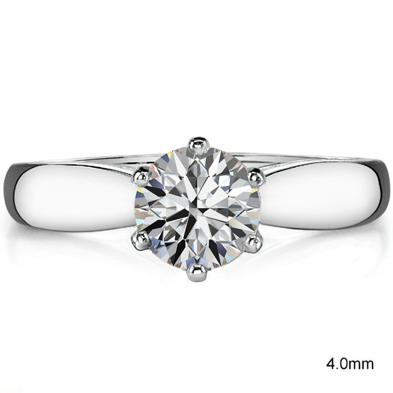 Tapered Cathedral Moissanite Solitaire Ring