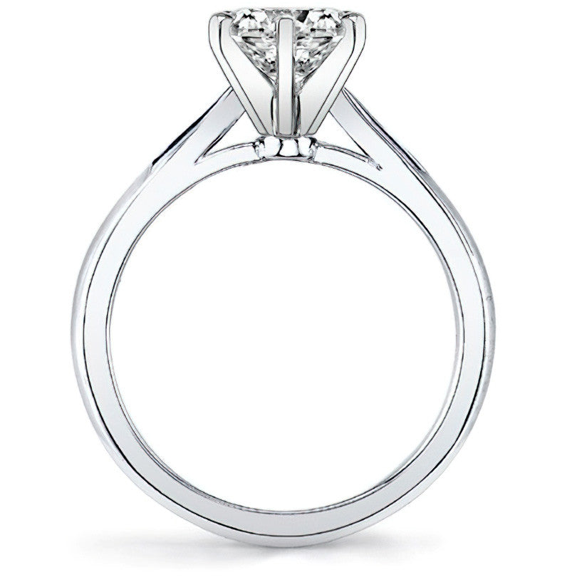 Tapered Cathedral Moissanite Solitaire Ring