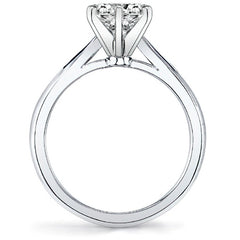 Tapered Cathedral Moissanite Solitaire Ring