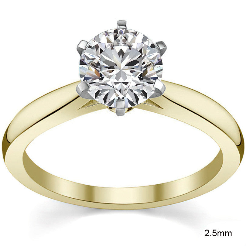 Tapered Cathedral Moissanite Solitaire Ring