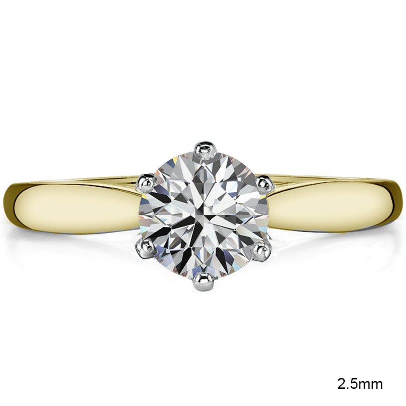 Tapered Cathedral Moissanite Solitaire Ring