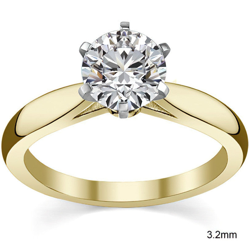 Tapered Cathedral Moissanite Solitaire Ring