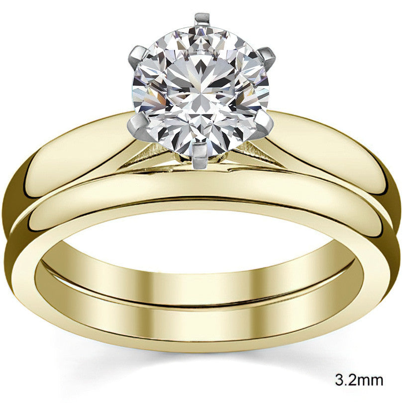 Tapered Cathedral Moissanite Solitaire Ring