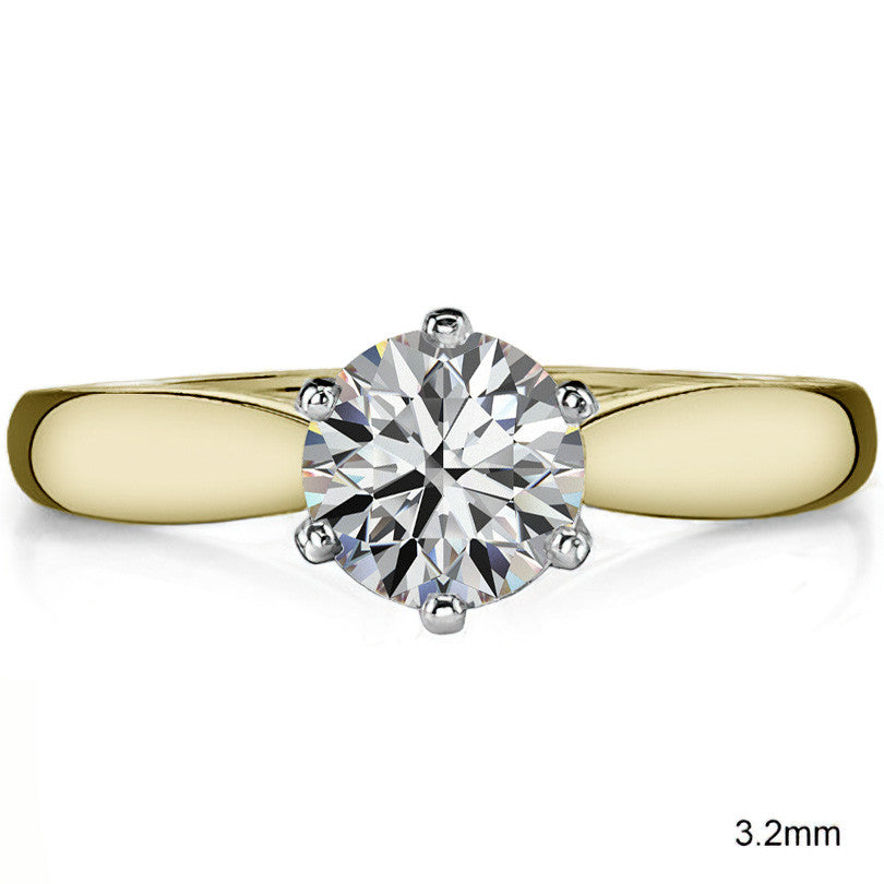 Tapered Cathedral Moissanite Solitaire Ring