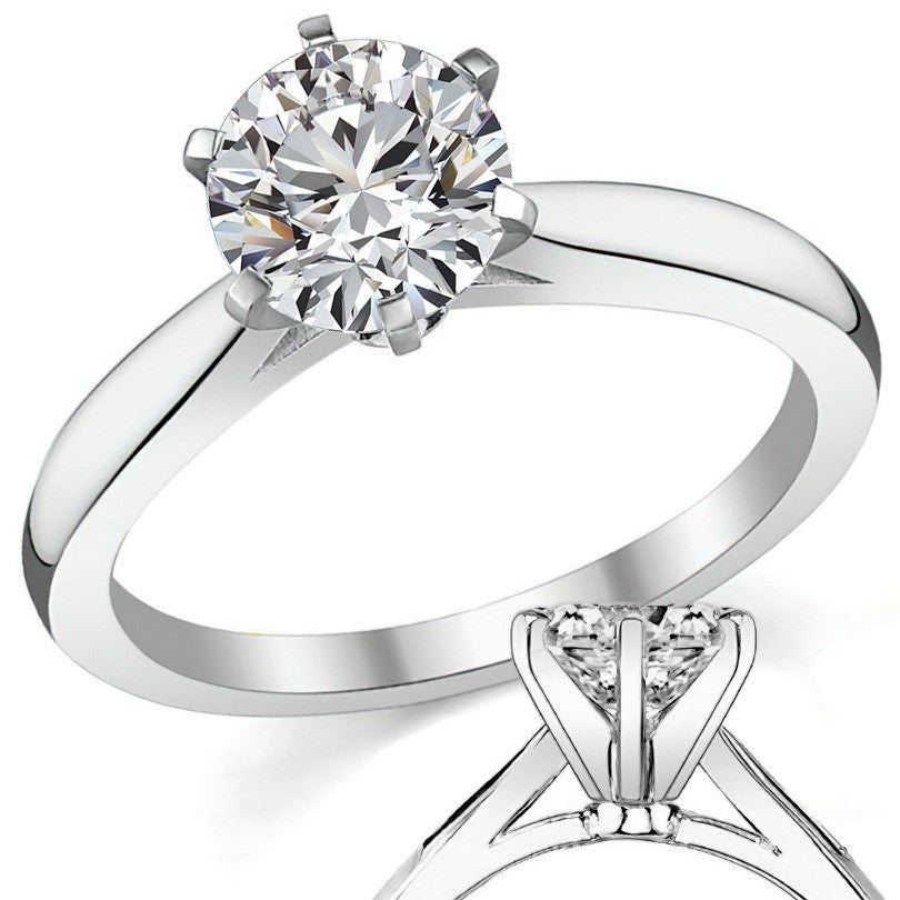 Tapered Cathedral Moissanite Solitaire Ring