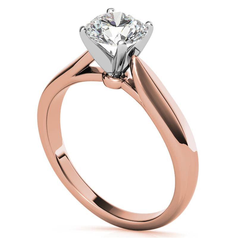 Tapered Cathedral Moissanite Solitaire Ring