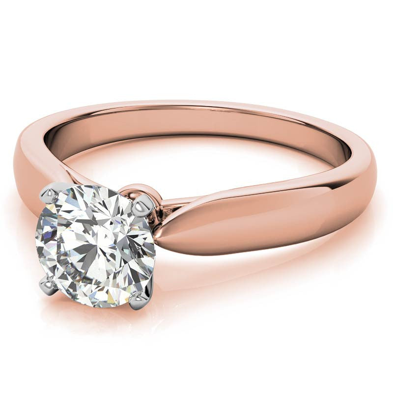 Tapered Cathedral Moissanite Solitaire Ring