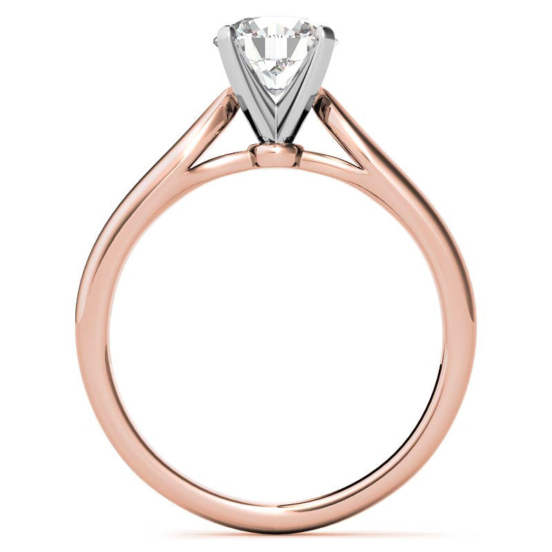 Tapered Cathedral Moissanite Solitaire Ring