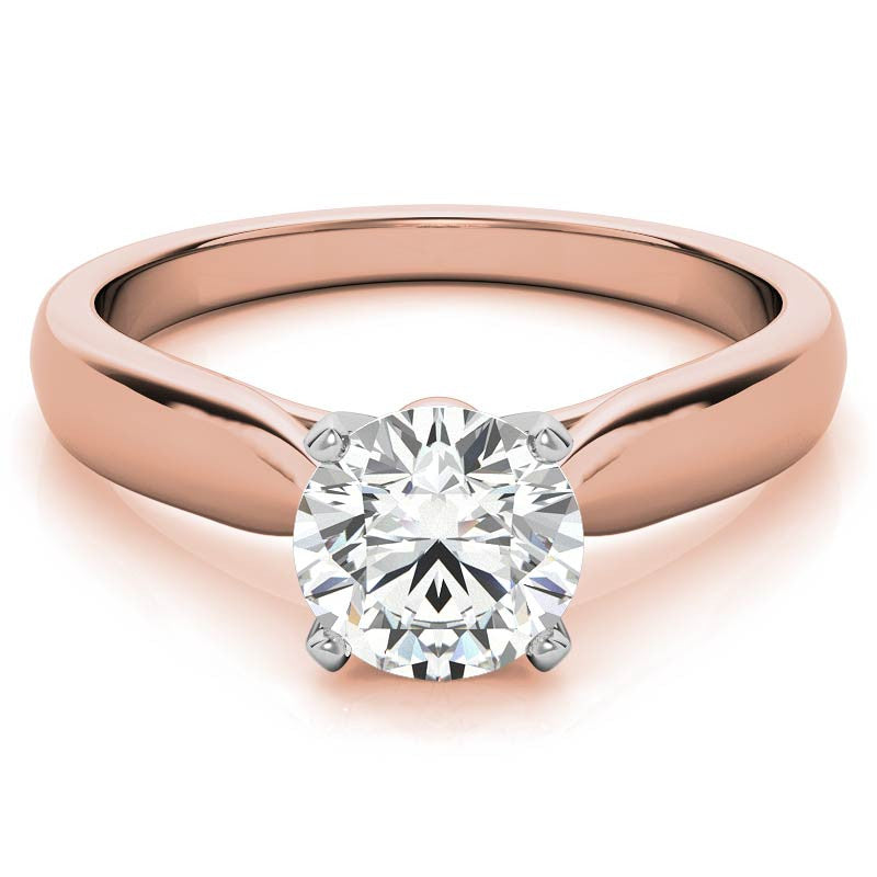 Tapered Cathedral Moissanite Solitaire Ring