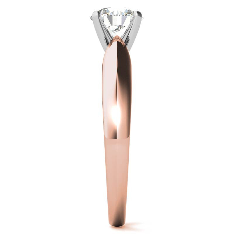 Tapered Cathedral Moissanite Solitaire Ring