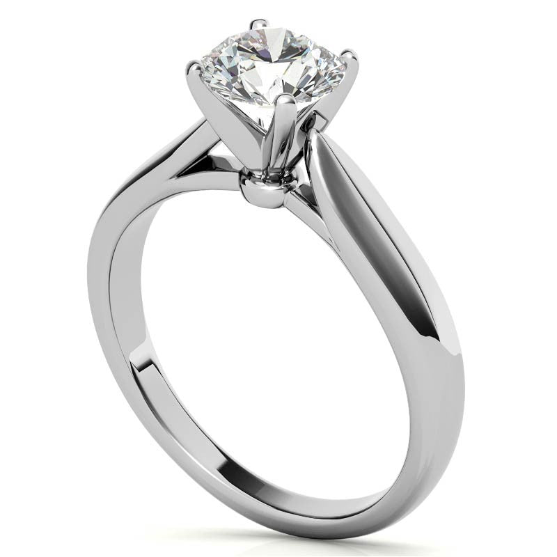 Tapered Cathedral Moissanite Solitaire Ring