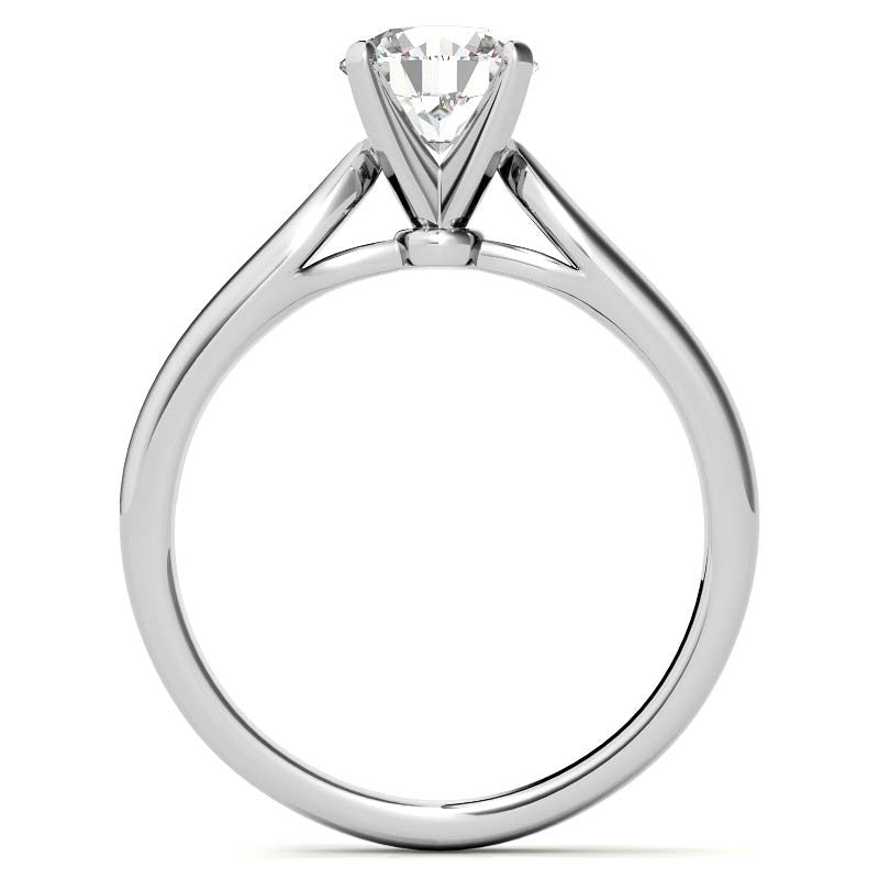 Tapered Cathedral Moissanite Solitaire Ring