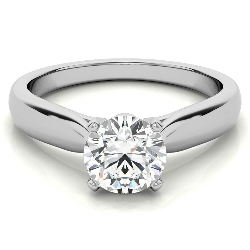 Tapered Cathedral Moissanite Solitaire Ring