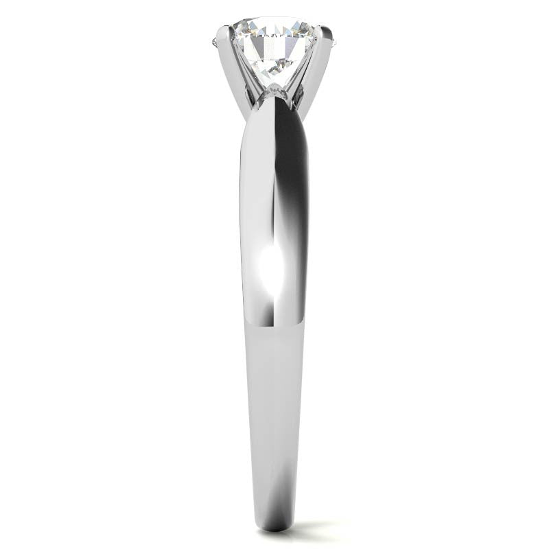 Tapered Cathedral Moissanite Solitaire Ring