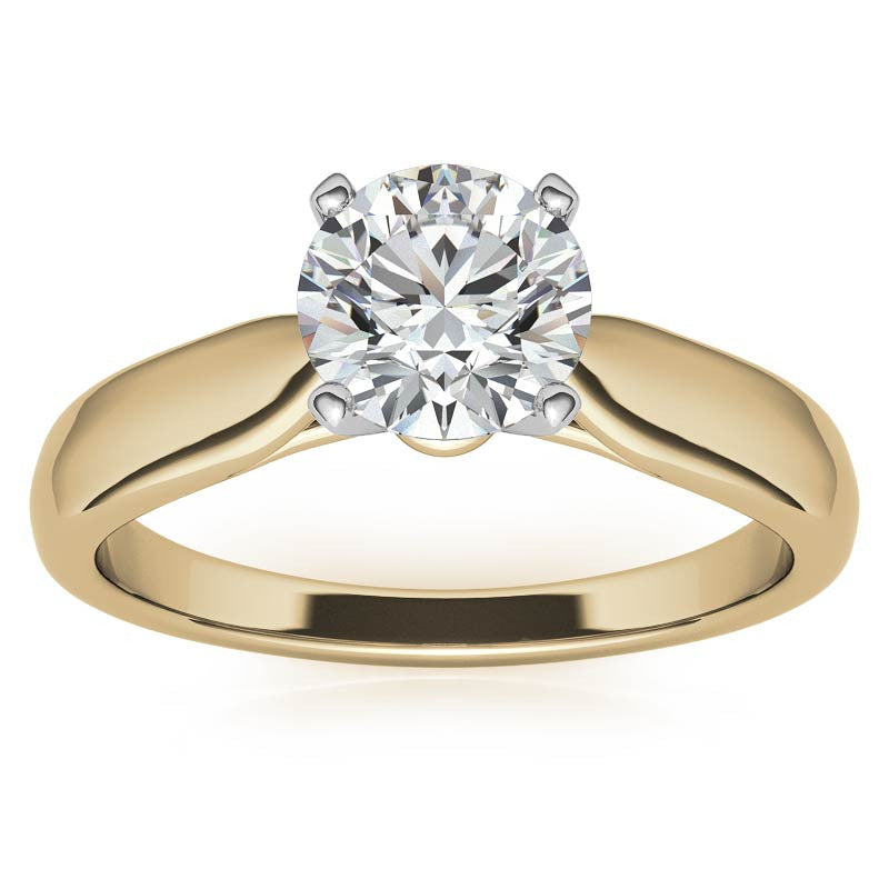 Tapered Cathedral Moissanite Solitaire Ring