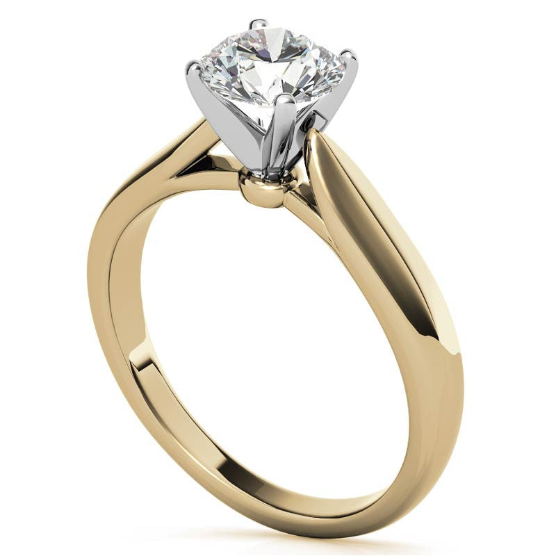Tapered Cathedral Moissanite Solitaire Ring