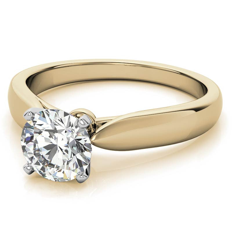 Tapered Cathedral Moissanite Solitaire Ring
