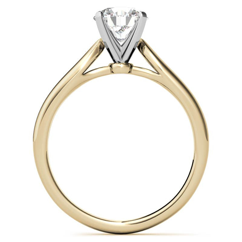 Tapered Cathedral Moissanite Solitaire Ring