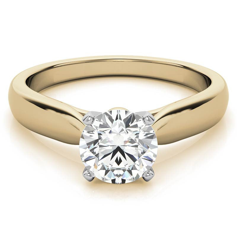 Tapered Cathedral Moissanite Solitaire Ring