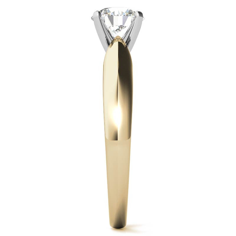 Tapered Cathedral Moissanite Solitaire Ring