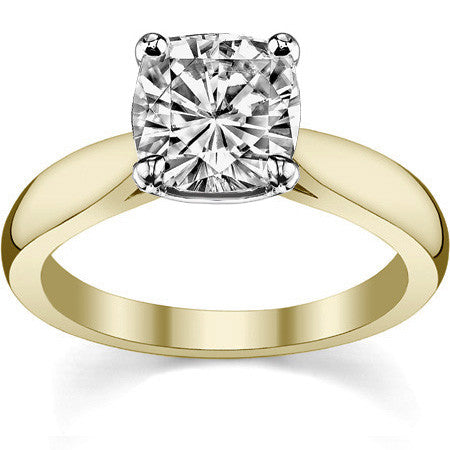 Cushion Moissanite Cathedral Solitaire Ring