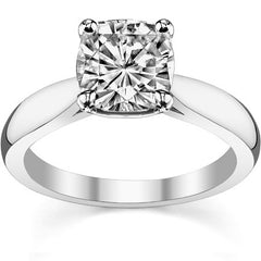 Cushion Moissanite Cathedral Solitaire Ring