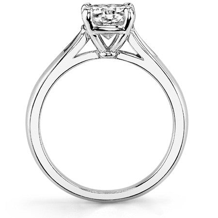 Cushion Moissanite Cathedral Solitaire Ring