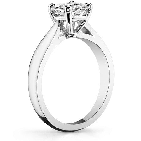 Cushion Moissanite Cathedral Solitaire Ring