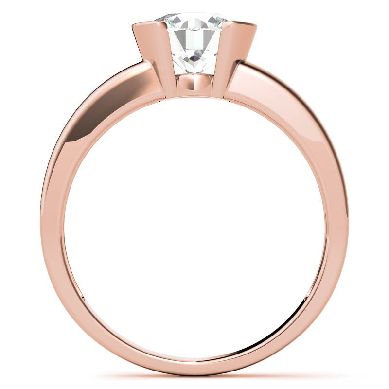 Semi-Bezel Round Brilliant Moissanite Solitaire Ring